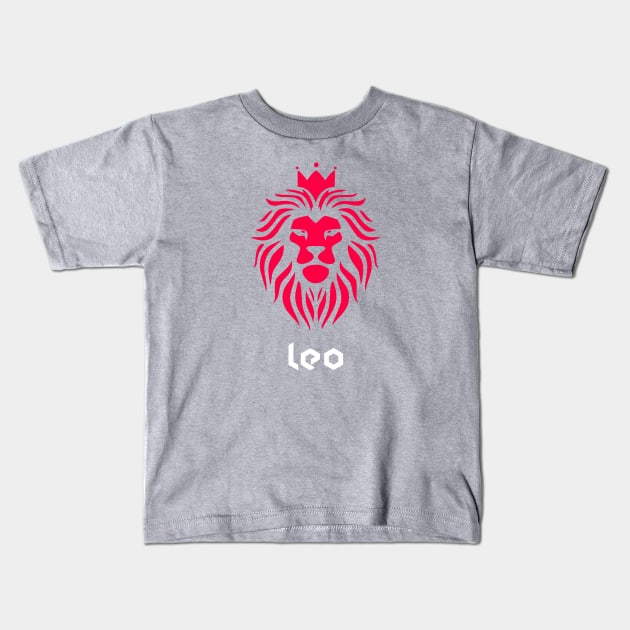 Birthday zodiac sign Leo Lion king Kids T-Shirt by Mia